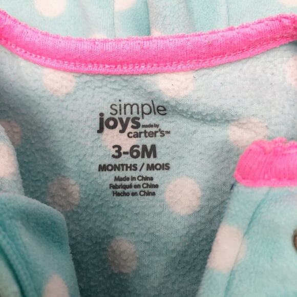 Carter's Baby Girl Polka Dot Footie 3-6M - Picture 5 of 6